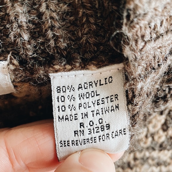 Vintage acrylic wool blend brown fair aisle sweater ugly Christmas sweater - Picture 4 of 4